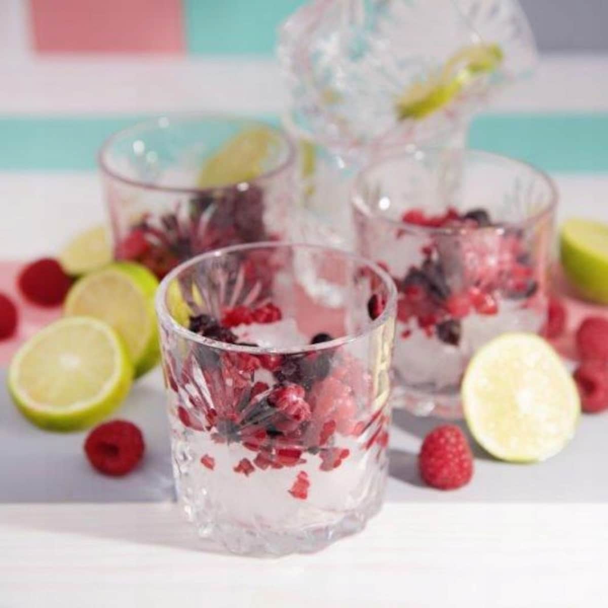 SZKLANKI NISKIE DO NAPOJÓW wzorek 6x 300 ml na imprezę stół drinki soki