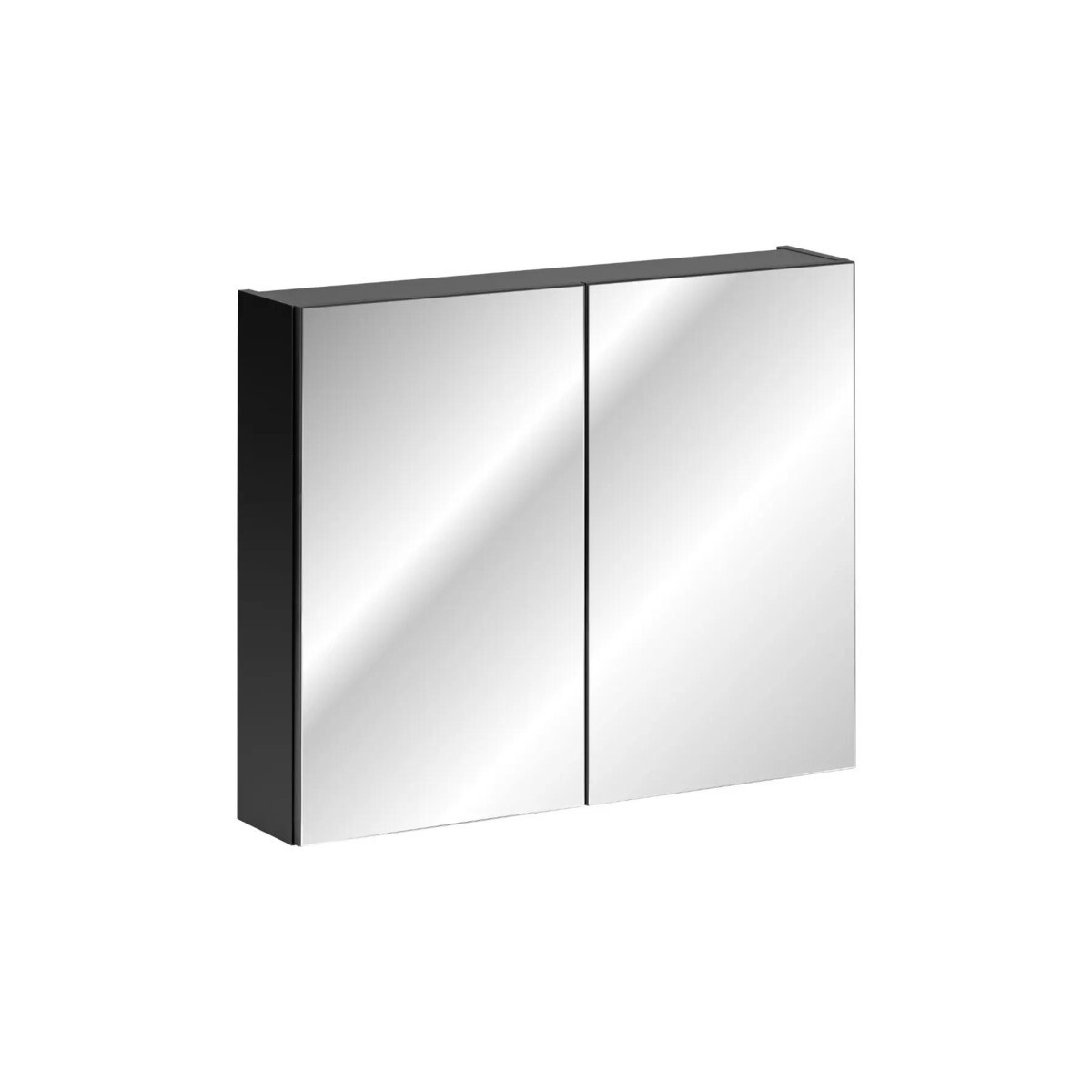 Szafka łazienkowa SANTA FE BLACK 80 cm czarny mat z lustrem