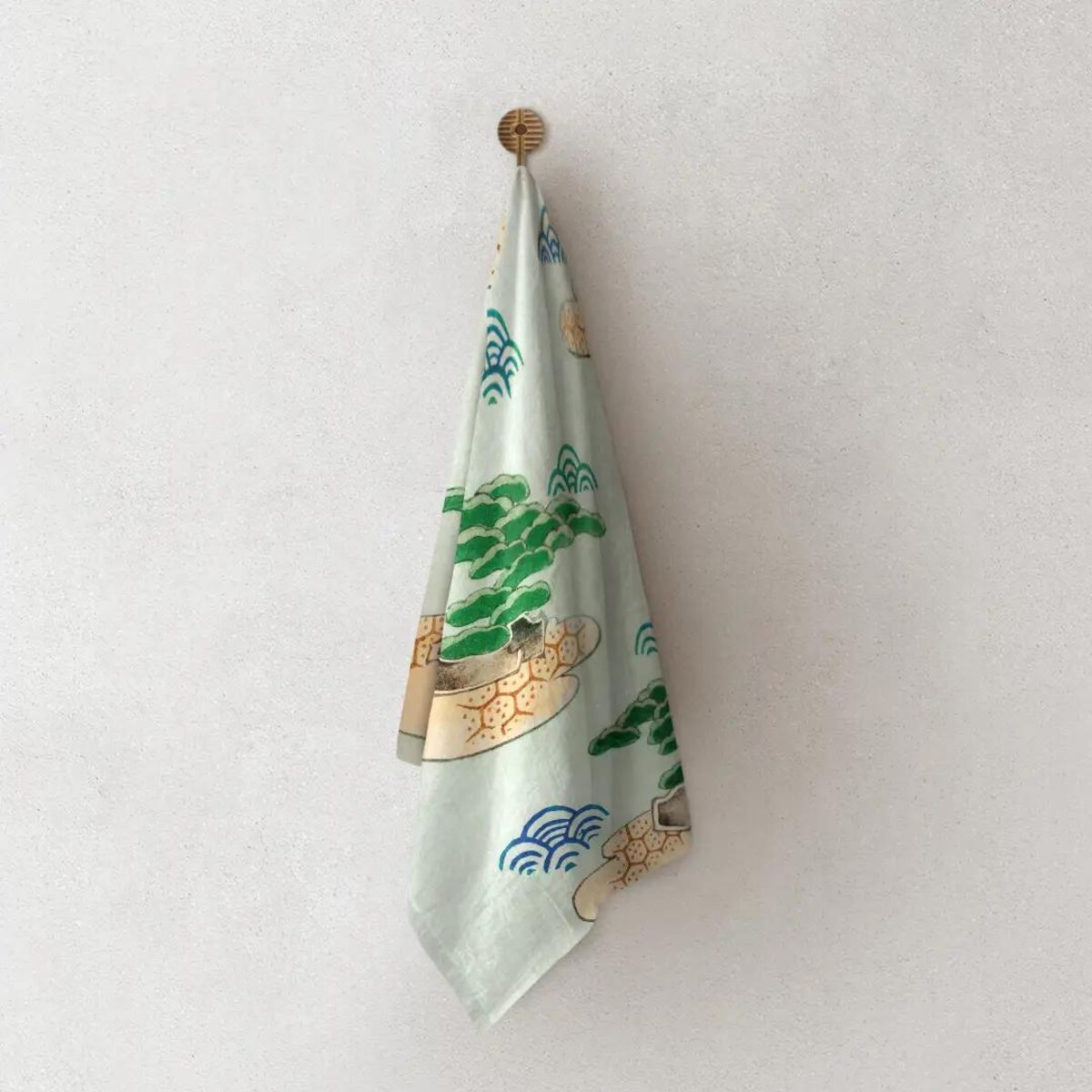 Lniany ręcznik kuchenny - Japoński krajobraz