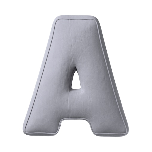 Poduszka literka A, srebrzysty szary, 30x40cm, Posh Velvet