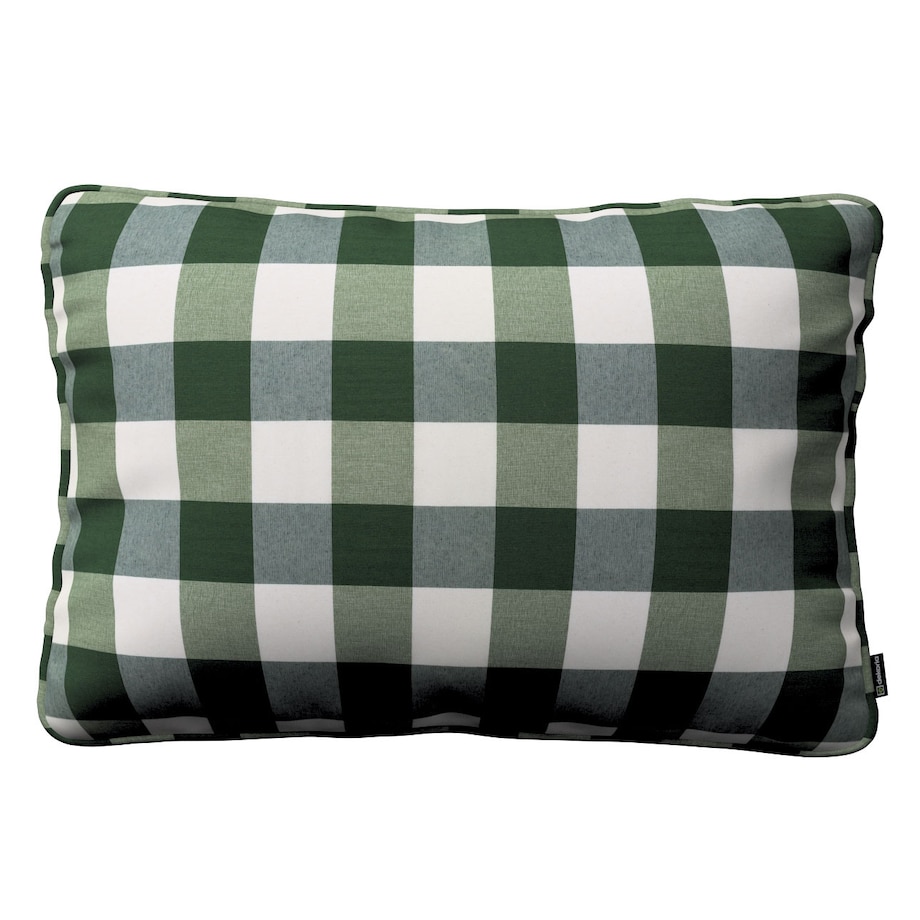 Poszewka Gabi na poduszkę prostokątna 60x40 zielono-biała krata (5,5x5,5cm)
