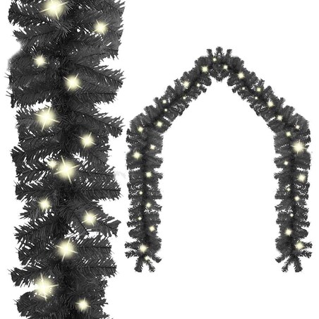 vidaXL Girlanda świąteczna z lampkami LED, 10 m, czarna