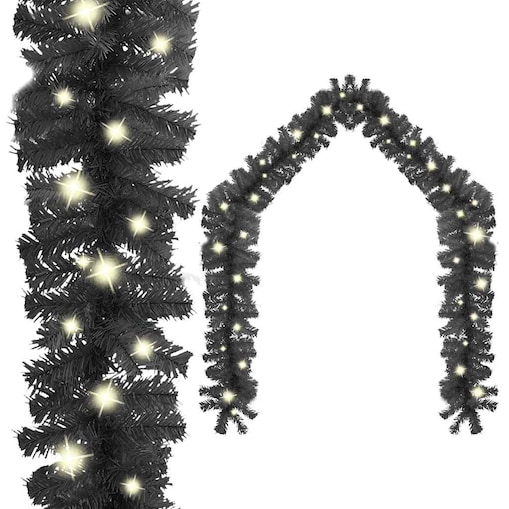 vidaXL Girlanda świąteczna z lampkami LED, 10 m, czarna