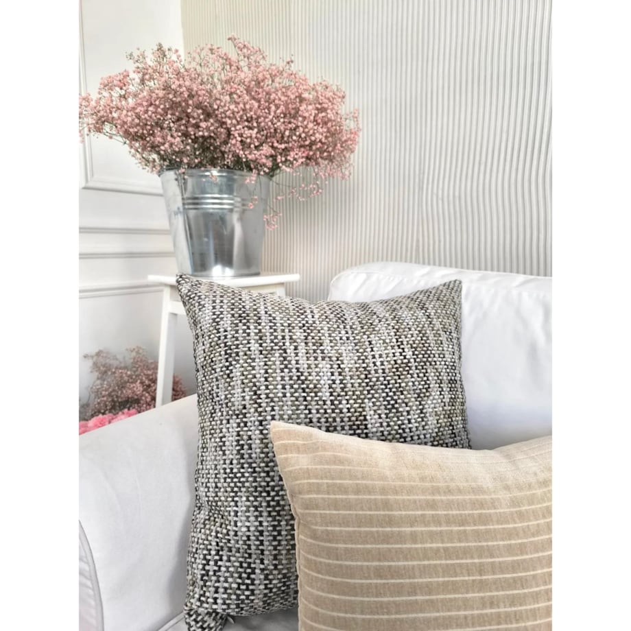 Szaro-Beżowa Poduszka Dekoracyjna Stella 50x50 - melanż