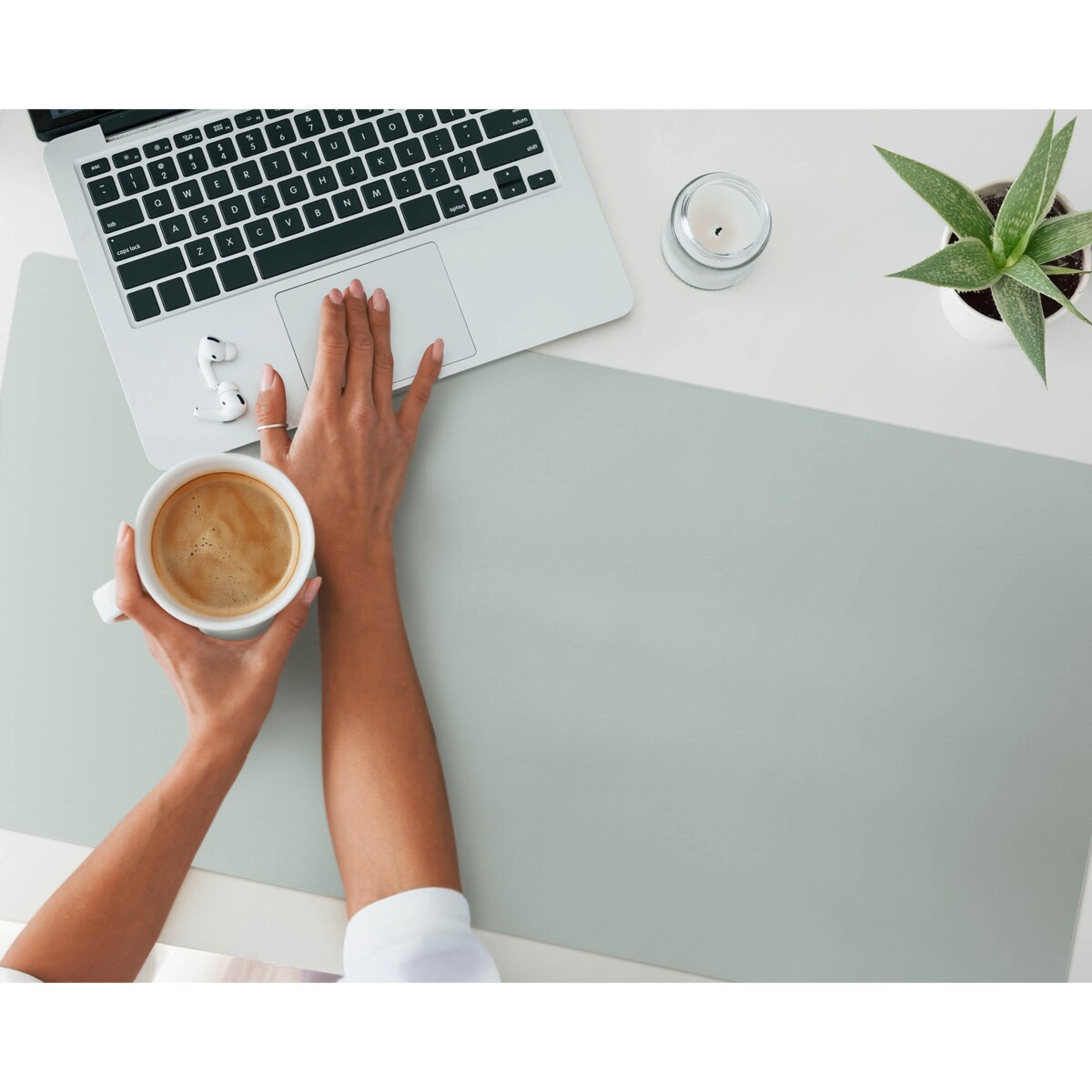 Zielona mata na biurko Kolor Jasnozielony, 100x50 cm