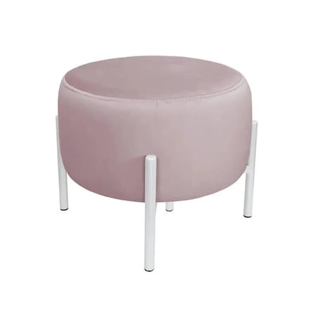 Pufa WILFRED MG VELVET jasnoróżowa/biała