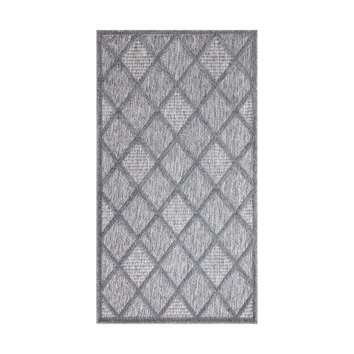 Dywan na zewnątrz i do wnętrz romby Sanori 4570 Antracyt 150x150