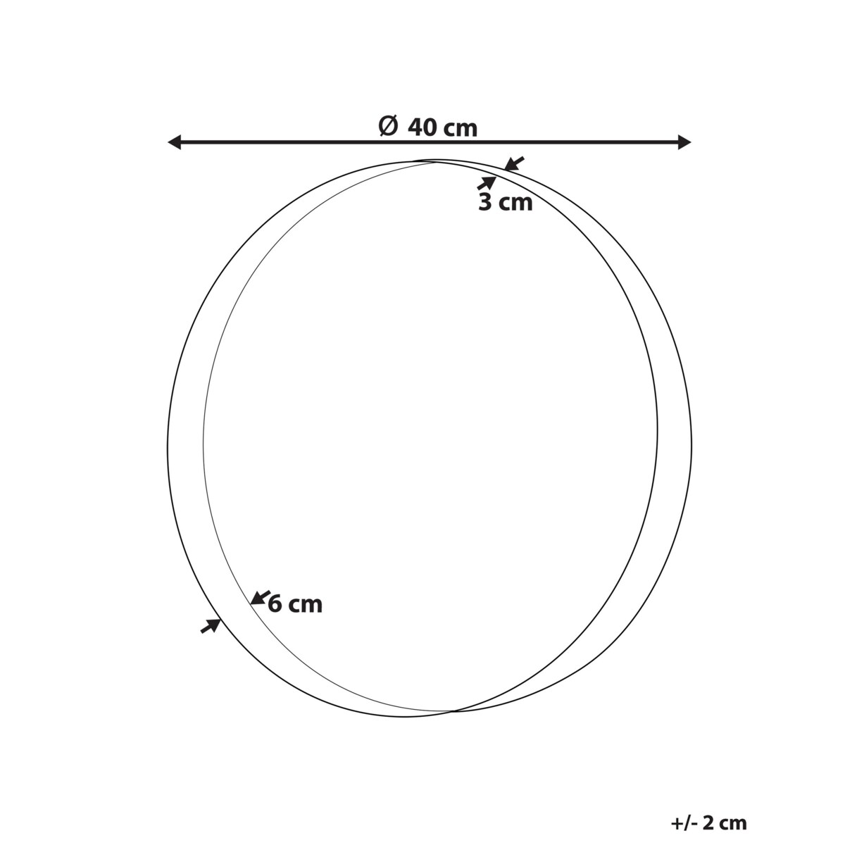 Metalowe okrągłe lustro ścienne ø 40 cm miedziane PINEY