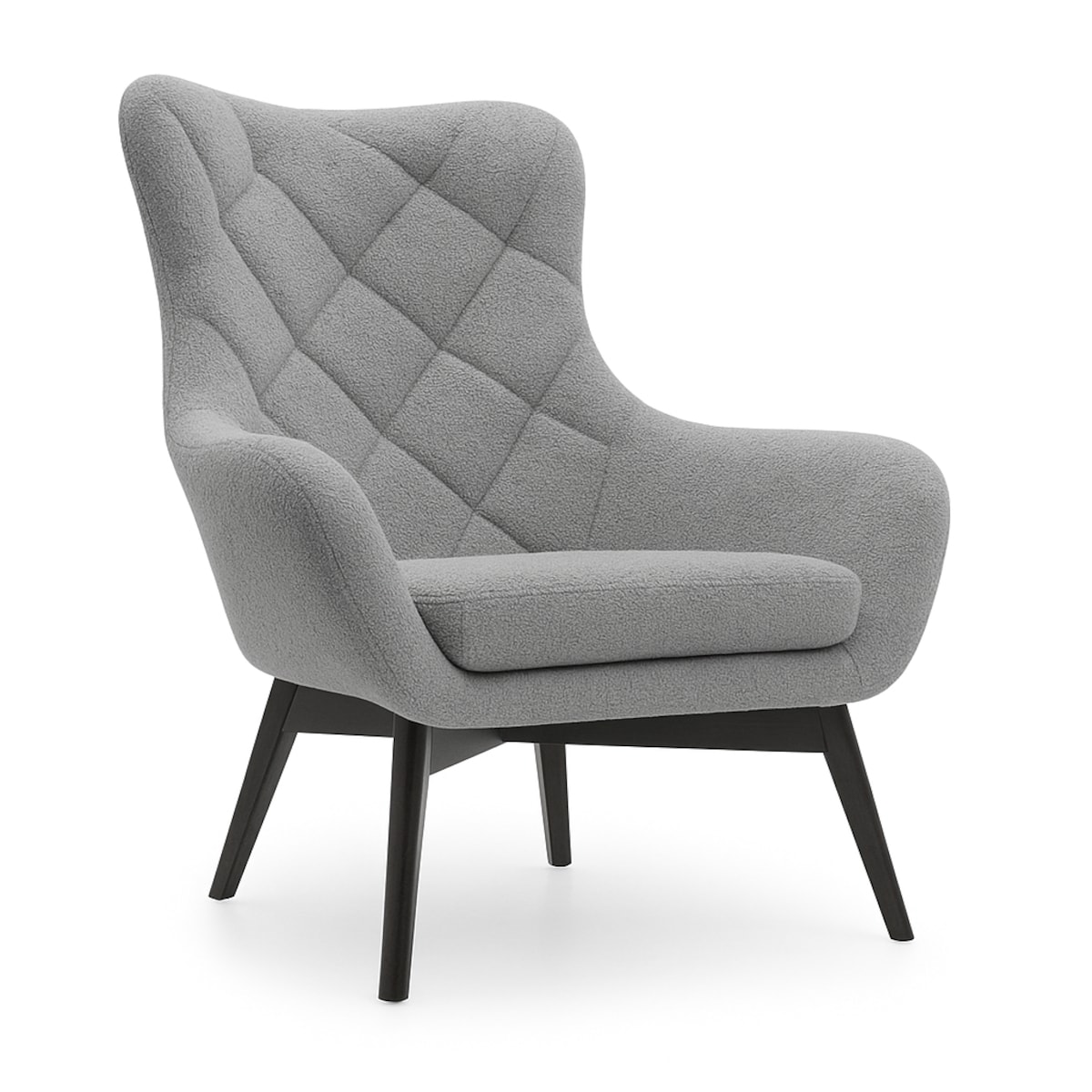 Wygodny Fotel na drewnianych nogach LISA CARO jasno-szary