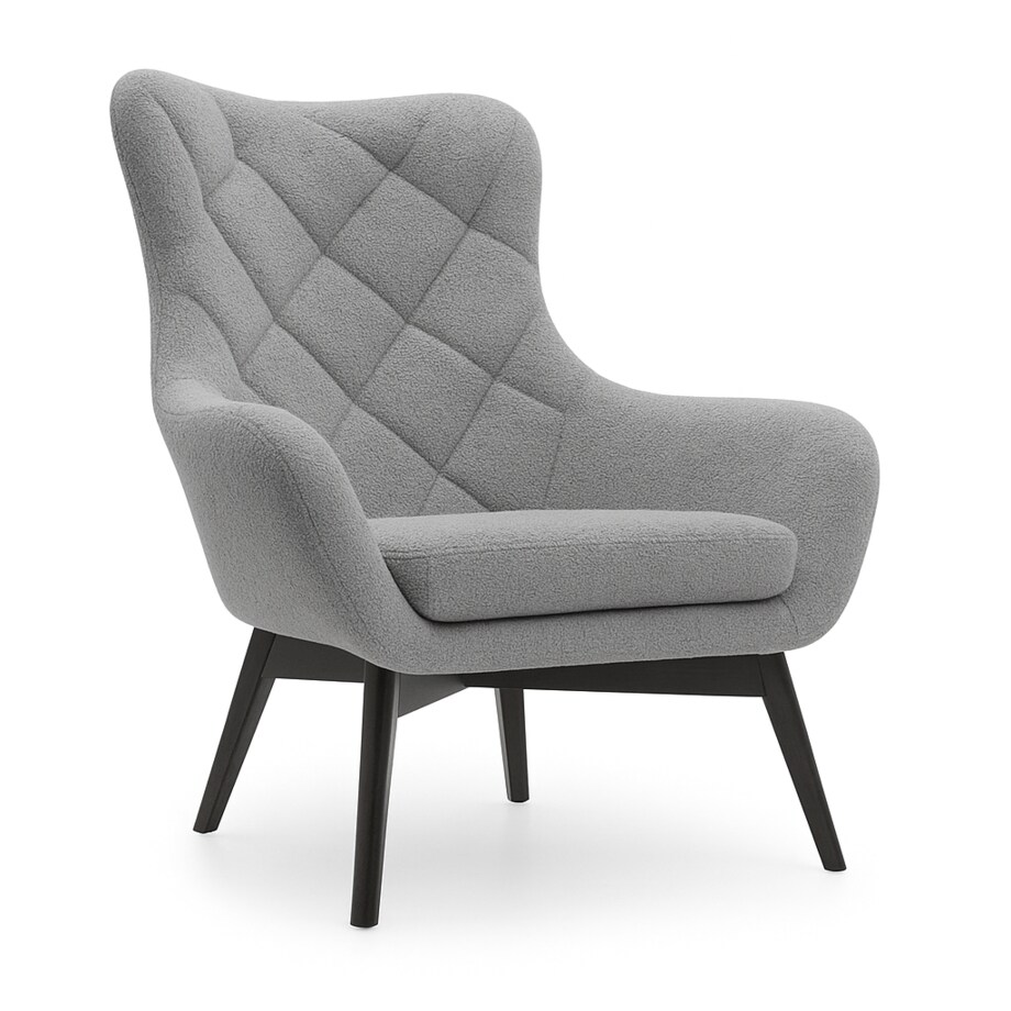 Wygodny Fotel na drewnianych nogach LISA CARO jasno-szary