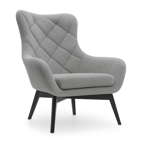 Wygodny Fotel na drewnianych nogach LISA CARO jasno-szary