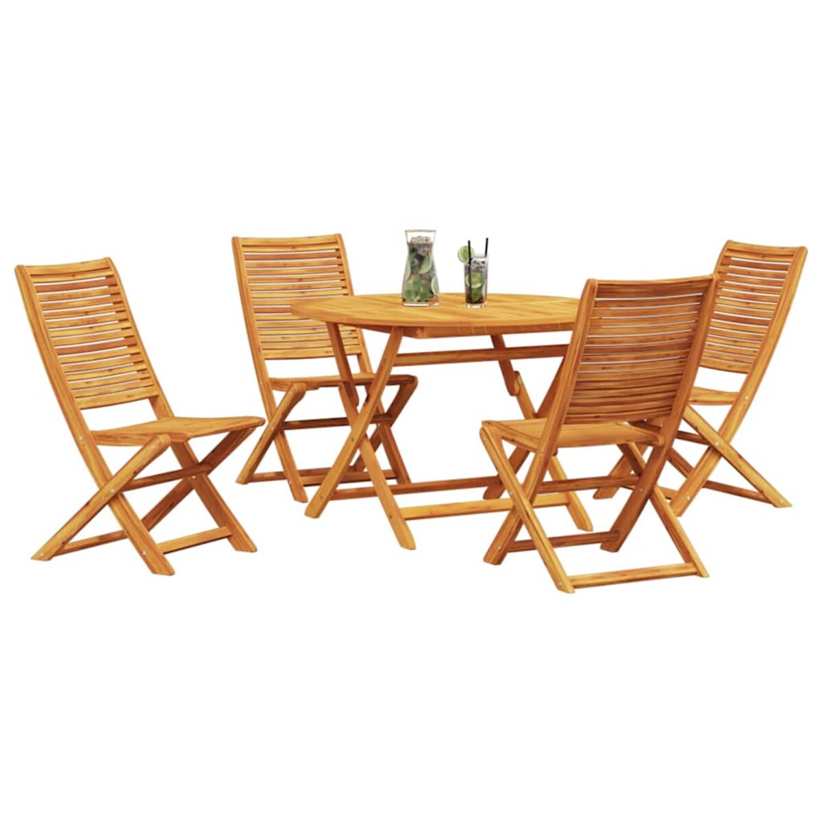 vidaXL Zestaw do jadalni w ogrodzie 5 pcs Brązowy lite drewno akacjowe