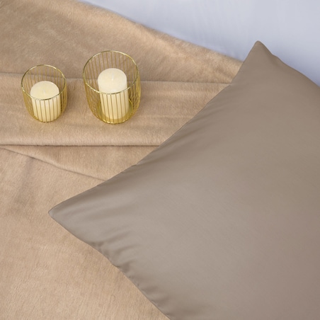 Pościel satyna bawełniana 180x200 kolor ciemny beż