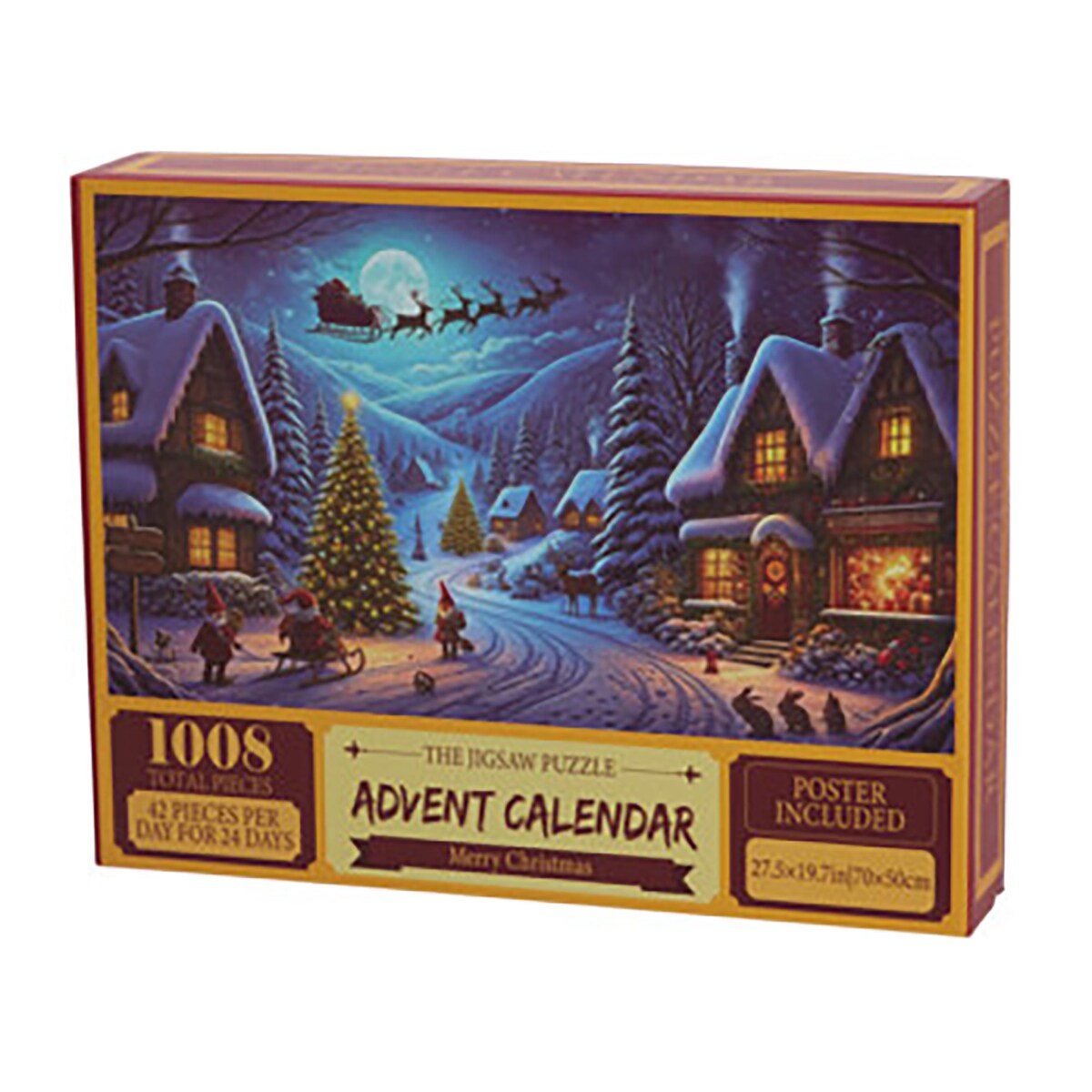 Kalendarz Adwentowy Puzzle 1008 El. Świąteczne Prezent Miasteczko