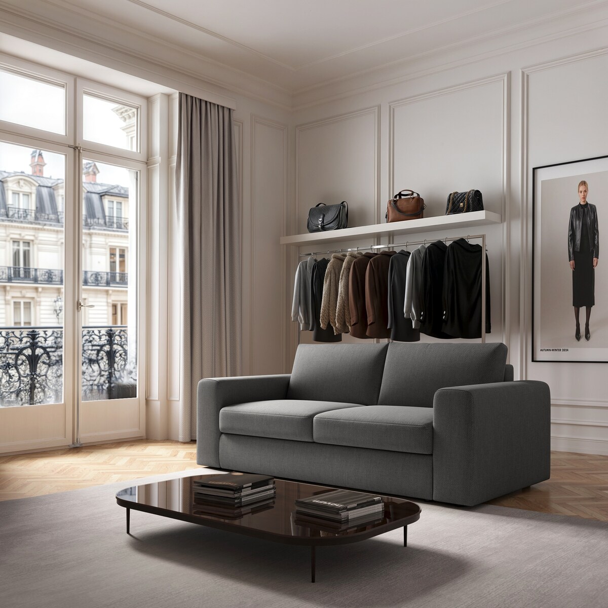 Sofa 3 osobowa Baga szara