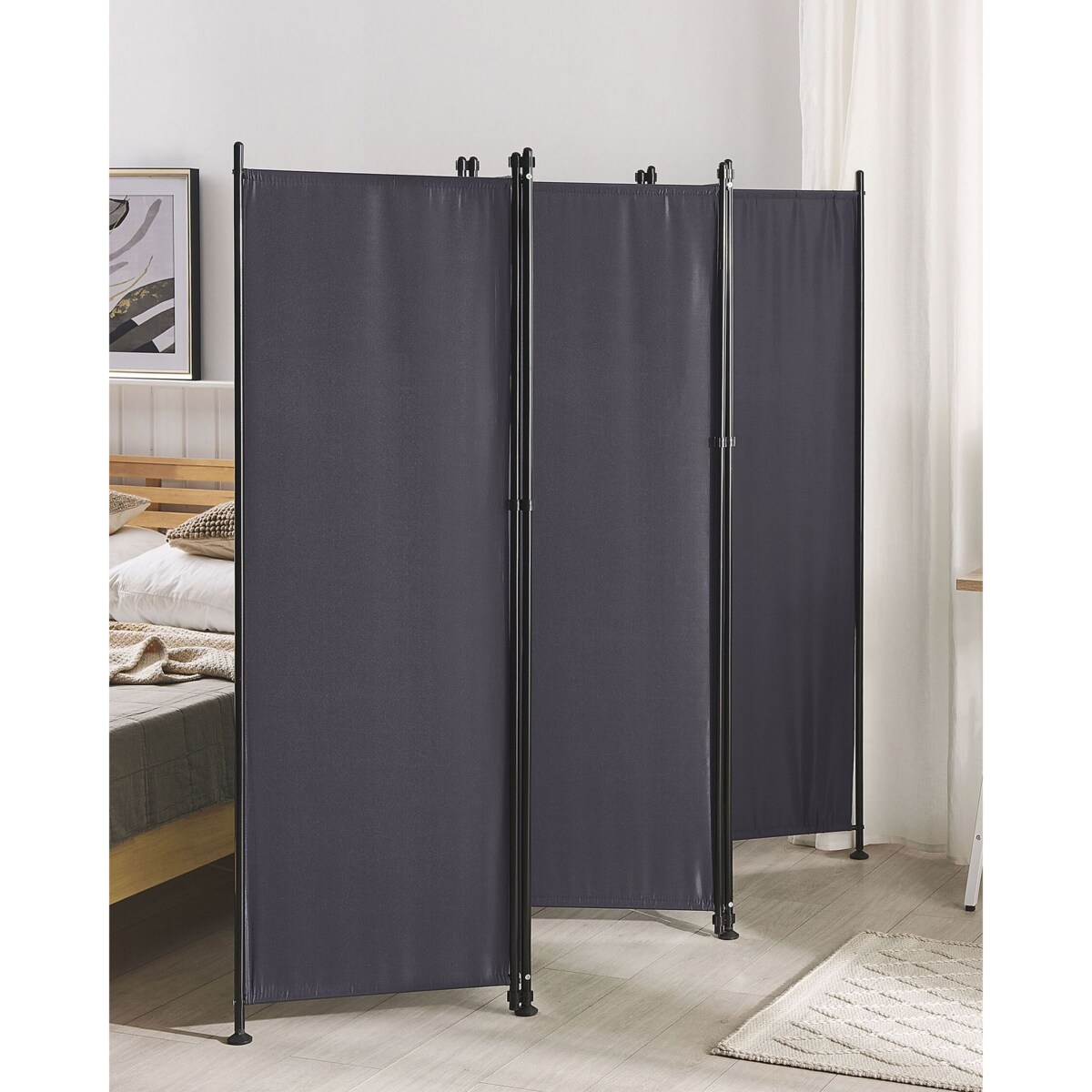 5-panelowy składany parawan pokojowy 270 x 170 cm szary NARNI