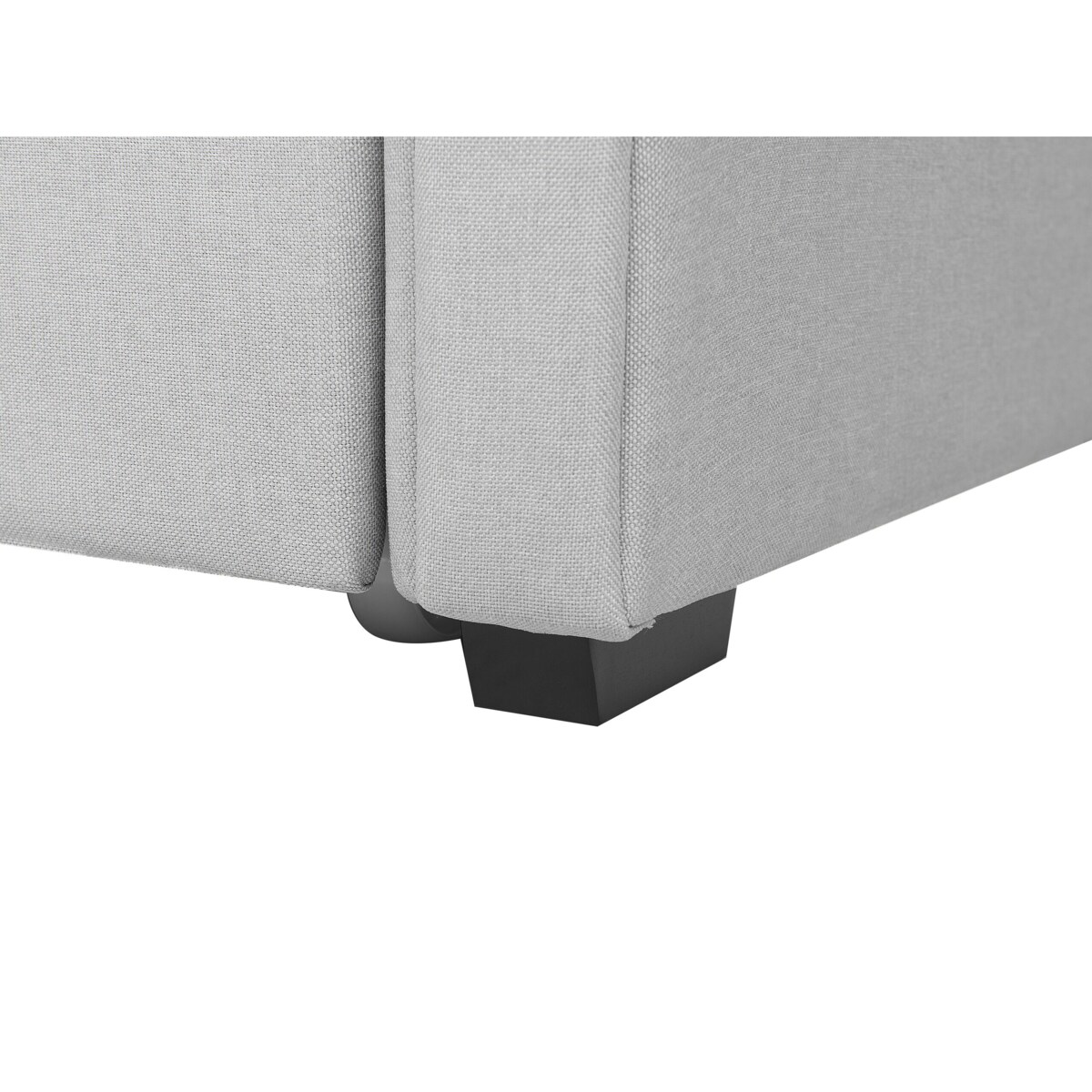 Łóżko wysuwane tapicerowane 80 x 200 cm jasnoszare LIBOURNE