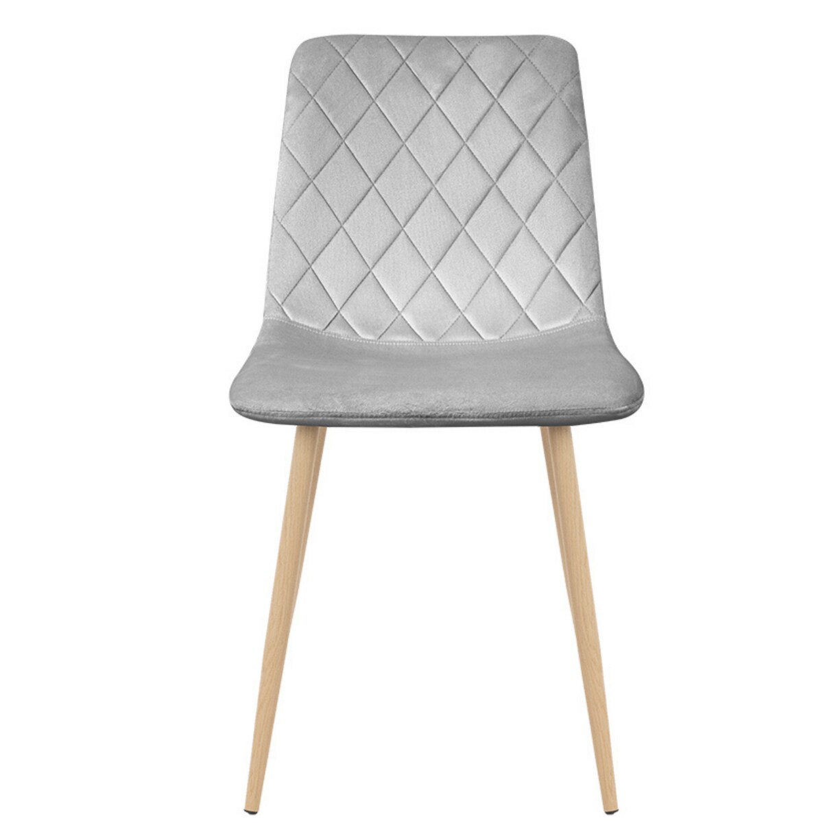 Krzesło tapicerowane welurowe do salonu kuchni jadalni velvet loft szare jasne nogi