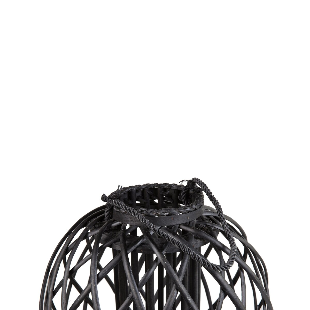 Lampion drewniany 41 cm czarny SAMOA