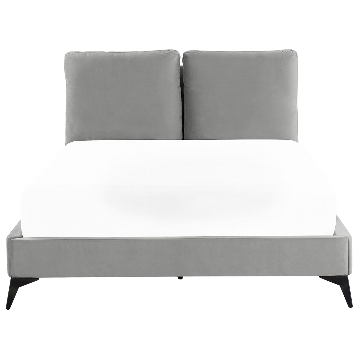 Łóżko welurowe 140 x 200 cm szare MELLE