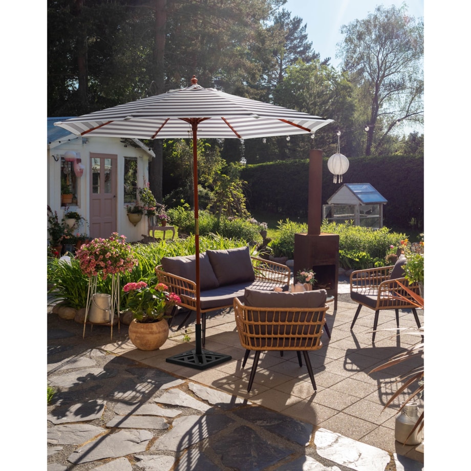 Parasol ogrodowy 260 cm FERENTILLO Czarny/ biały