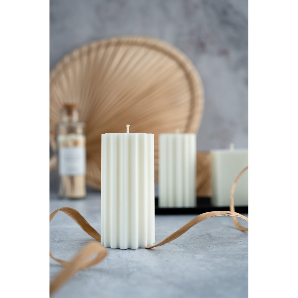 Świeca sojowa geometryczna Lines, 160 g, INSPIRA