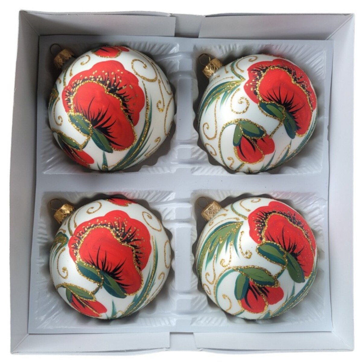 Komplet 4 szklanych bombek Ø 120 mm MAKI