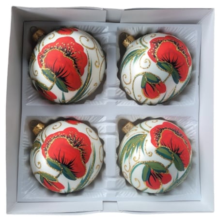 Komplet 4 szklanych bombek Ø 120 mm MAKI