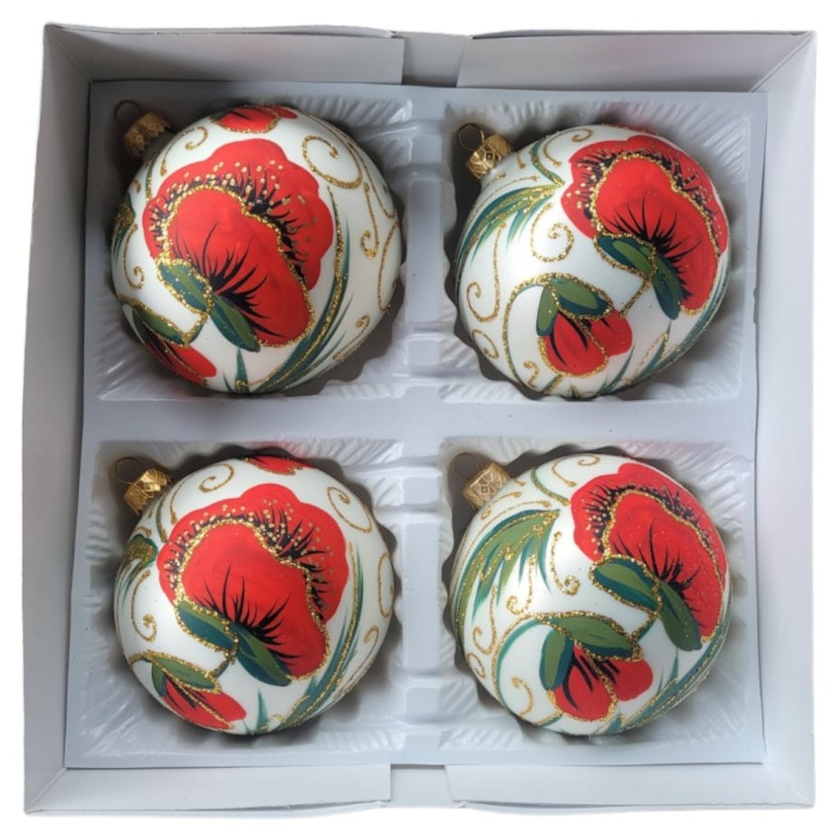 Komplet 4 szklanych bombek Ø 120 mm MAKI