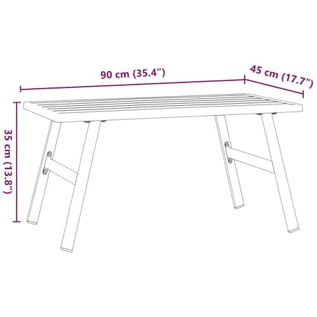 vidaXL Stolik kawowy do ogrodu, czarny, 90x45x35 cm, malowana stal