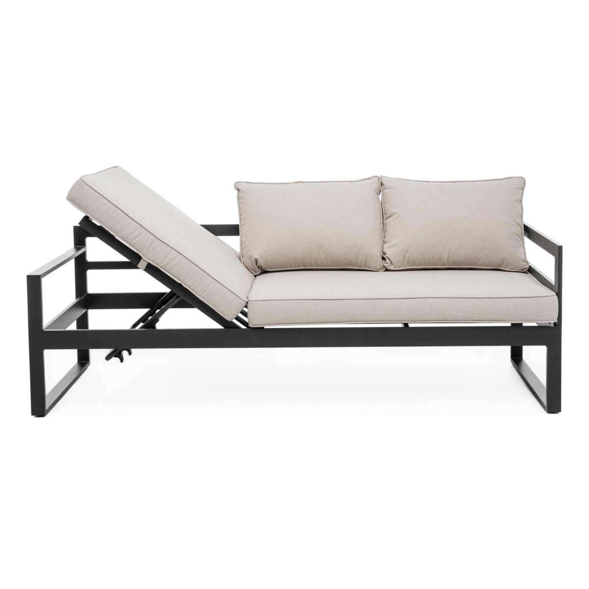 MEBLE OGRODOWE ALUMINIOWE NAROŻNIK NICEA BEŻOWO GRAFITOWA PRAWA