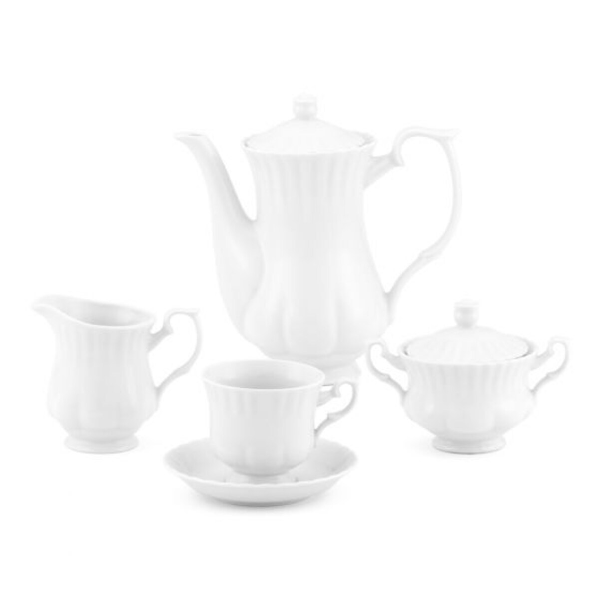 Zestaw obiadowo-kawowy dla 12 osób 120 el. Iwona Biała C000