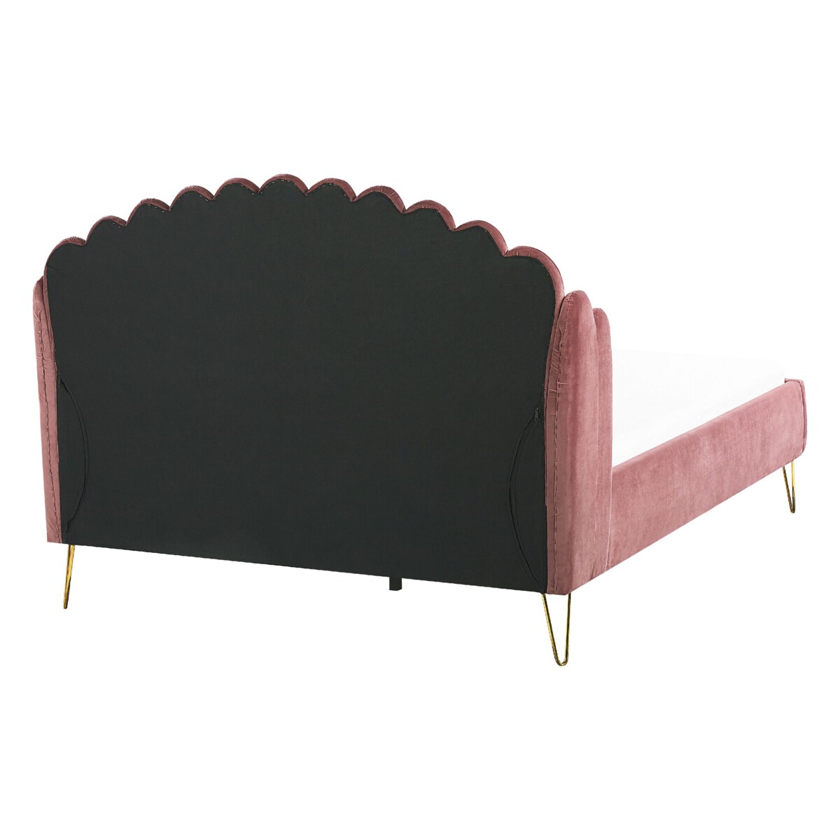 Łóżko welurowe 140 x 200 cm różowe AMBILLOU