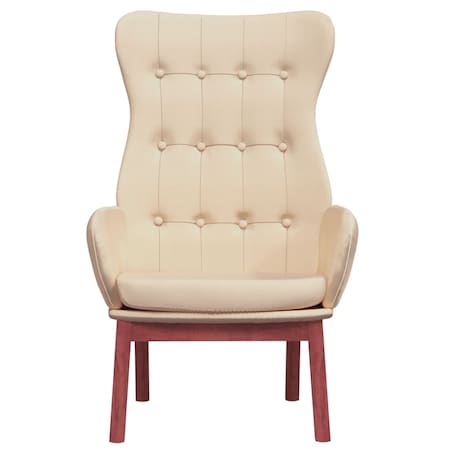 vidaXL Fotel wypoczynkowy, kremowy, obity tkaniną