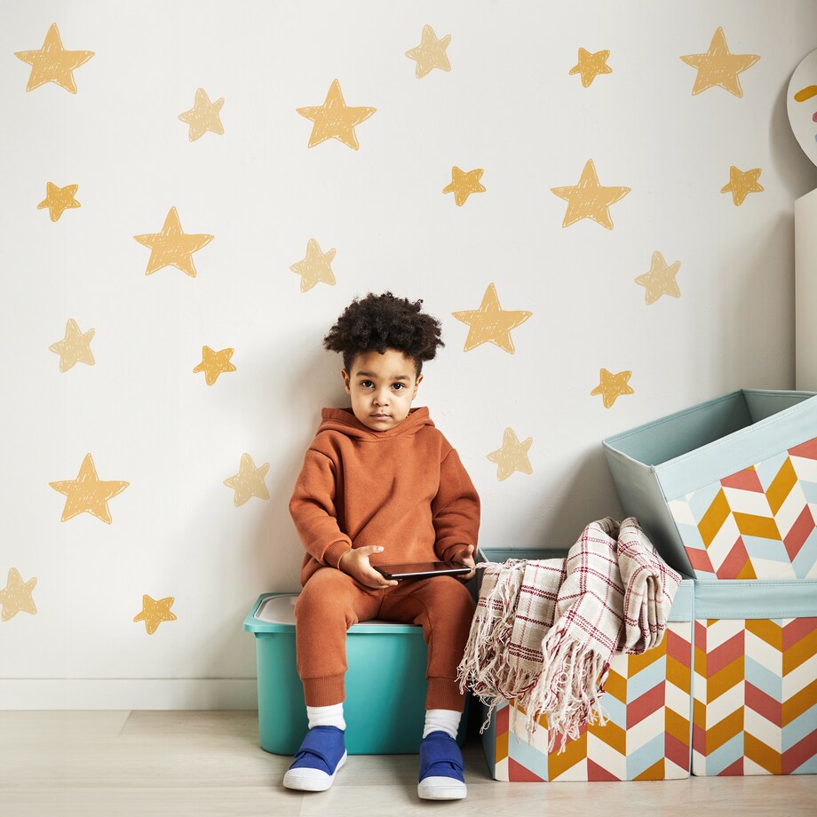 Naklejki Na Ścianę GWIAZDY Żółte Gwiazdeczki Komiks Dla Dzieci ZESTAW 120x60cm