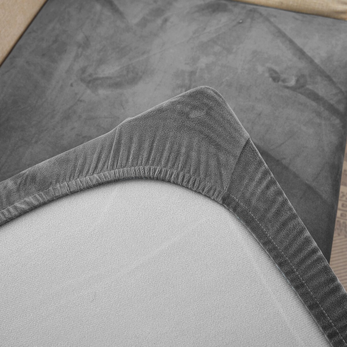 POKROWIEC NA KANAPĘ SIEDZISKO SZARY WELUR 135-165 [22SB3]