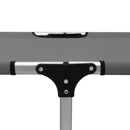 vidaXL Wysoki leżak dla seniora, składany, szary, aluminiowy