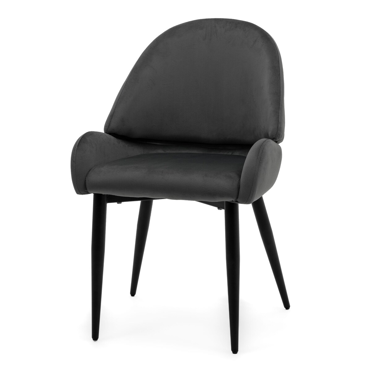 Krzesło tapicerowane welurowe do salonu BERGAMO szare