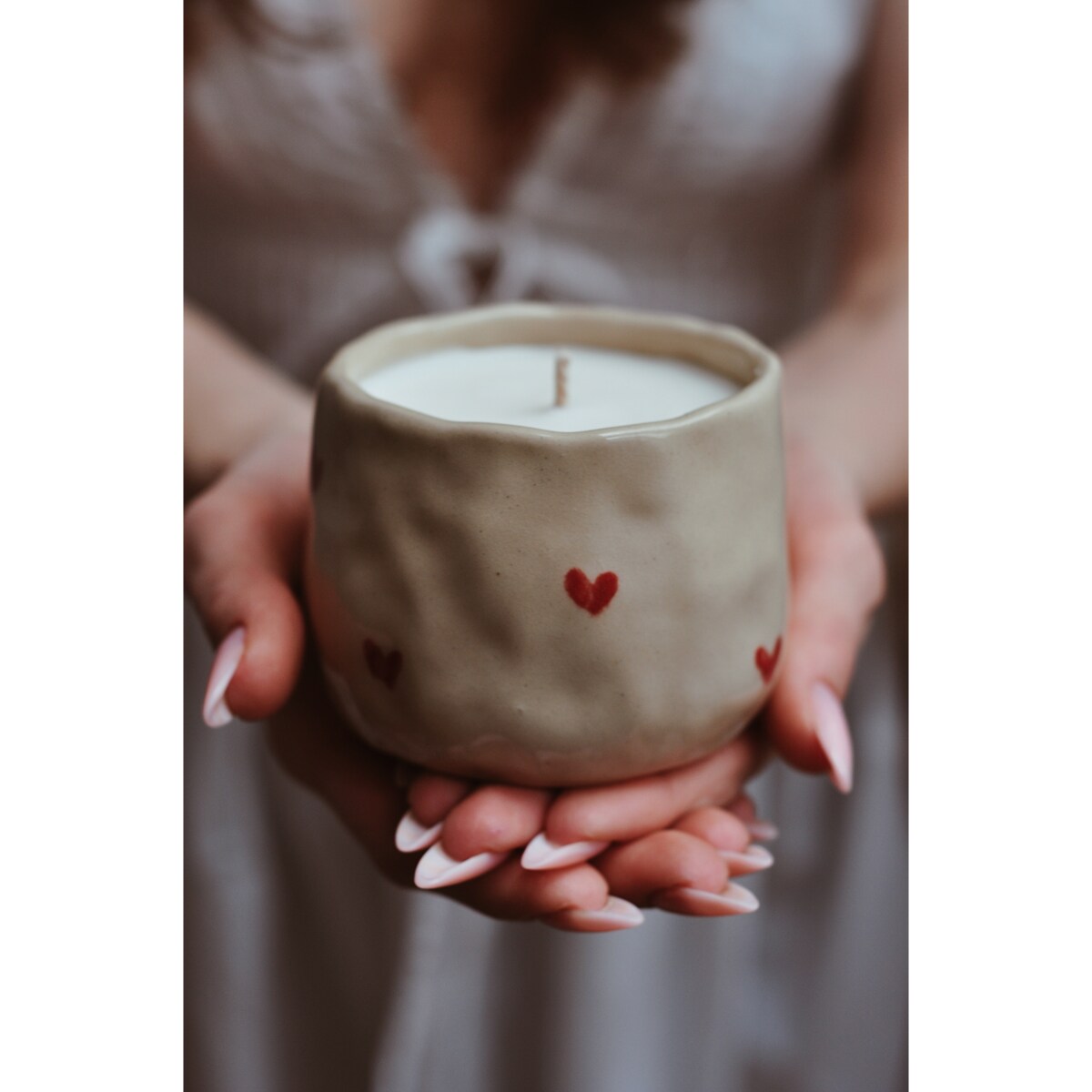 Świeca sojowa CZARKA SERDUSZKA 250 ml NATURALNA