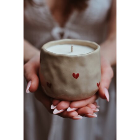 Świeca sojowa CZARKA SERDUSZKA 250 ml NATURALNA