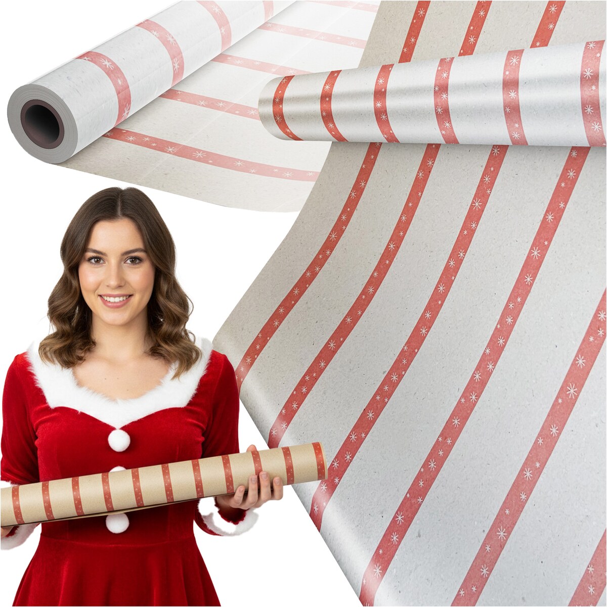 Papier Prezentowy Do Pakowania Prezentów 25 m MEGAROLKA Świąteczny Do Paczek Boże Narodzenie Ozdobny