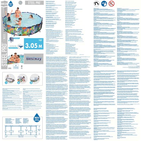 Bestway Basen Steel Pro ze stelażem, 305 x 66 cm