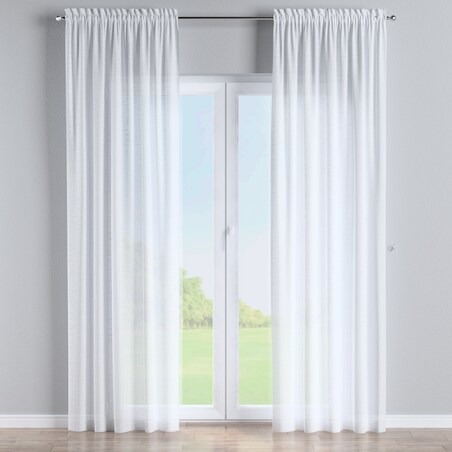 Zasłona na kanale z grzywką 1 szt. 130x260 prześwitujący biały