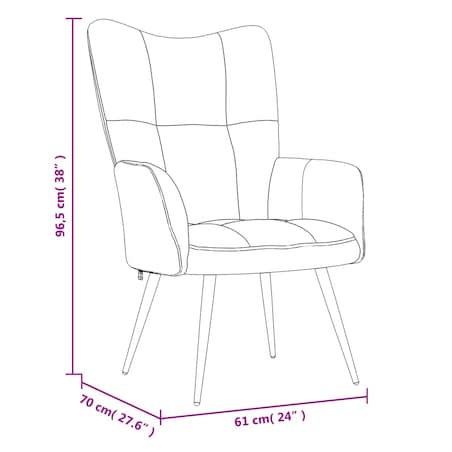 vidaXL Fotel, jasnoszary, obity aksamitem