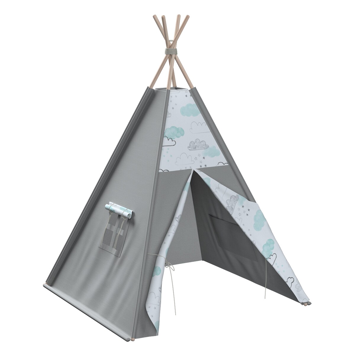 Tipi, ecru-niebieski, 110 x 110 x 155 cm, Magic Collection