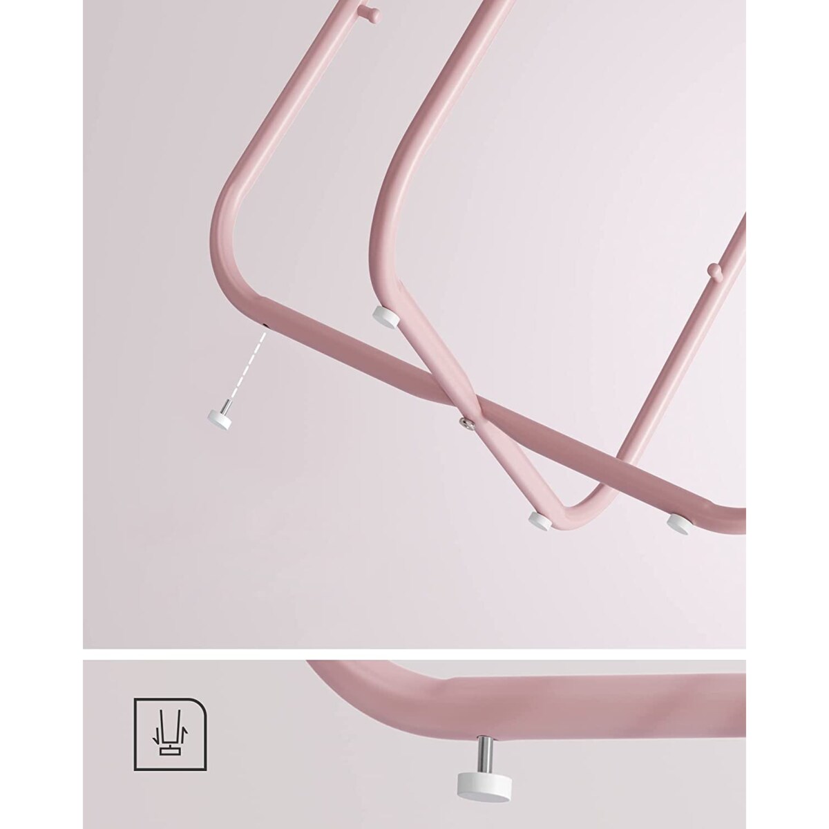 Stolik Szafka Nocna Kosz 45X50 Cm Pastelowy Róż, Mleczna Biel