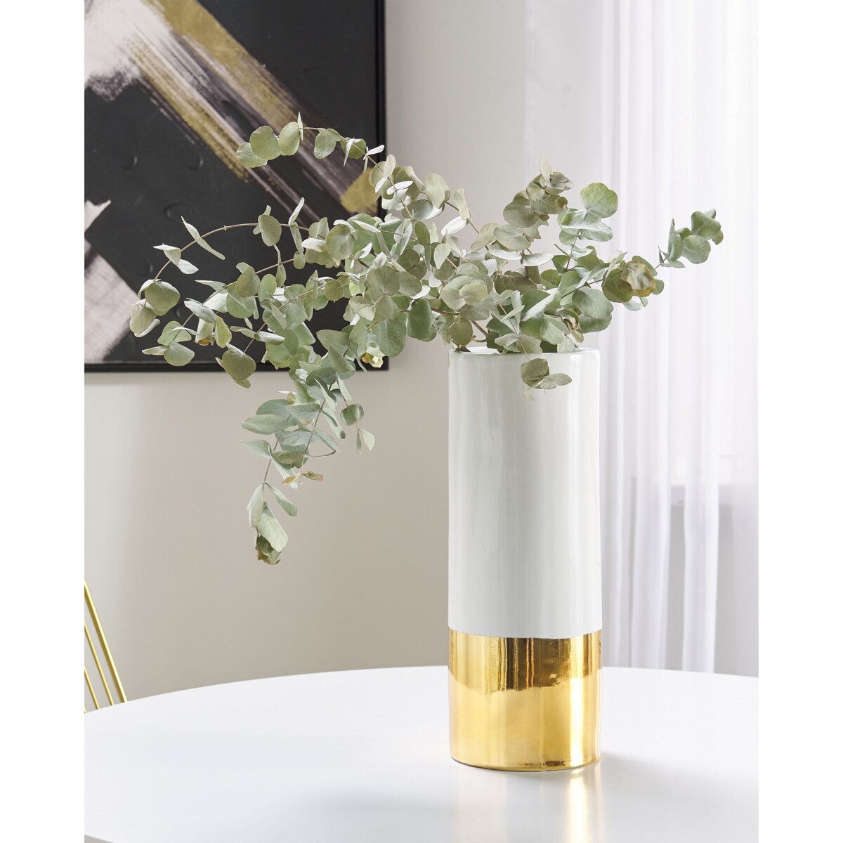 Wazon na kwiaty GELIDA Ceramika Biały