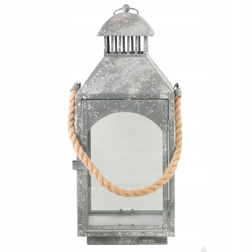 LAMPION SZARY ze sznurkiem wys. 46cm