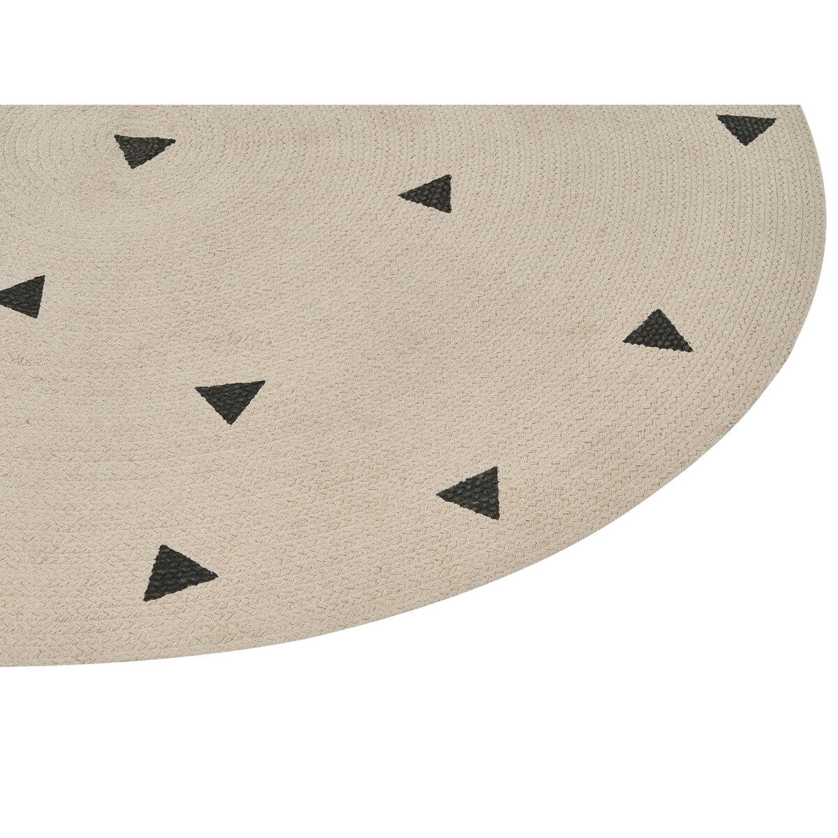 Dywan okrągły bawełniany 140 cm beżowy DURG