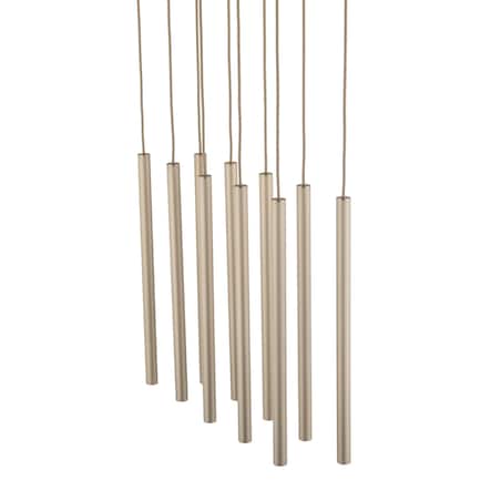 Lampa Wisząca Tk Lighting Ferro Na Listwie Beżowa Szampański Ryflowana Metalowa Tuba Sopel Rurka 10X G9